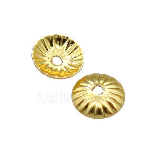 copper beadcaps, unfaded, gold plated