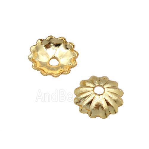 copper beadcaps, unfaded, gold plated