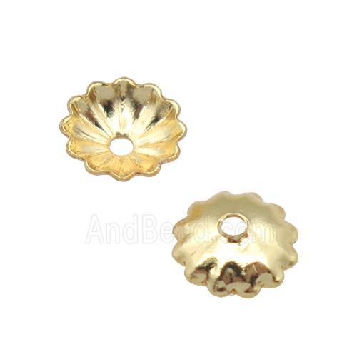 copper beadcaps, unfaded, gold plated