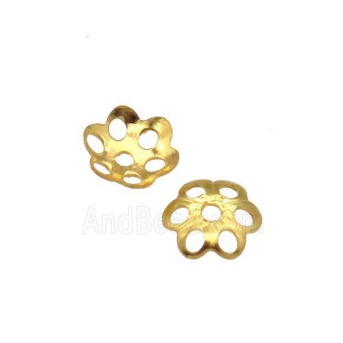 copper beadcaps, unfaded, gold plated