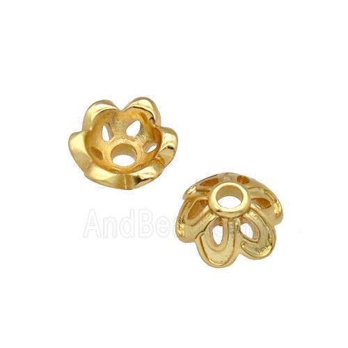 copper beadcaps, unfaded, gold plated