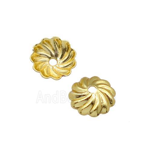 copper beadcaps, unfaded, gold plated