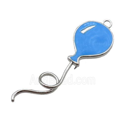 copper ballon pendant, enameled, platinum plated