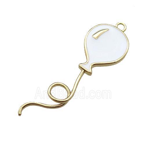 copper ballon pendant, enameled, gold plated