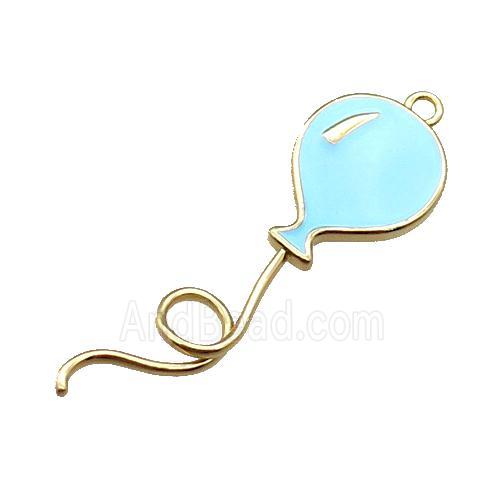 copper ballon pendant, enameled, gold plated