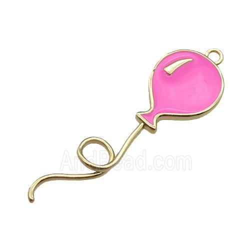 copper ballon pendant, enameled, gold plated