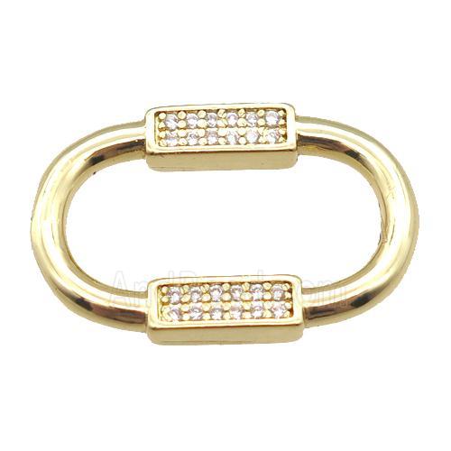 copper connector pave zircon, gold plated