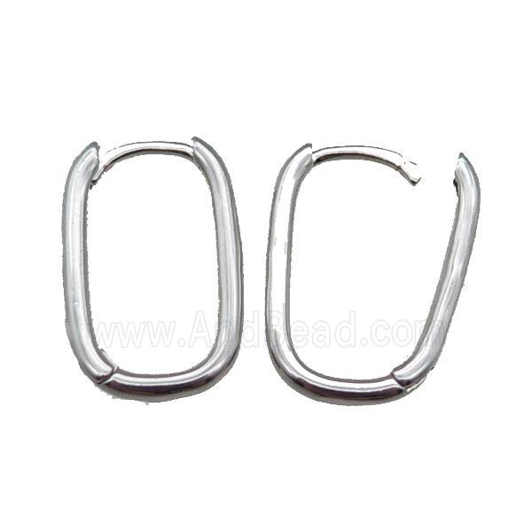 copper Latchback Earrings, platinum plated