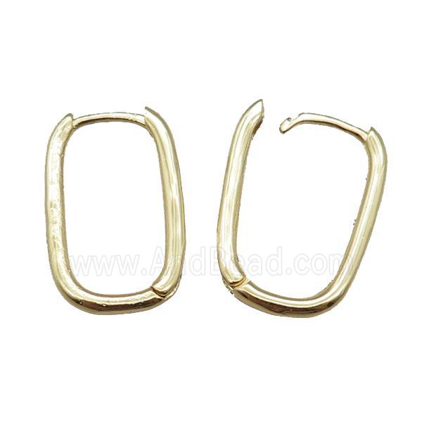 copper Latchback Earrings, gold plated