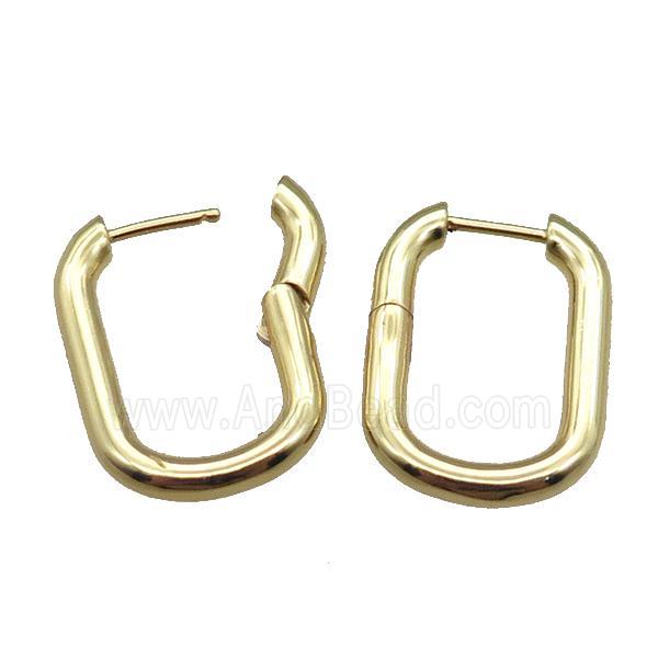 copper Latchback Earrings, gold plated