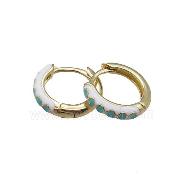copper Hoop Earrings with enameled, gold plated