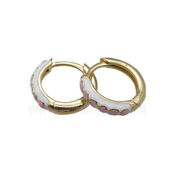 copper Hoop Earrings with enameled, gold plated
