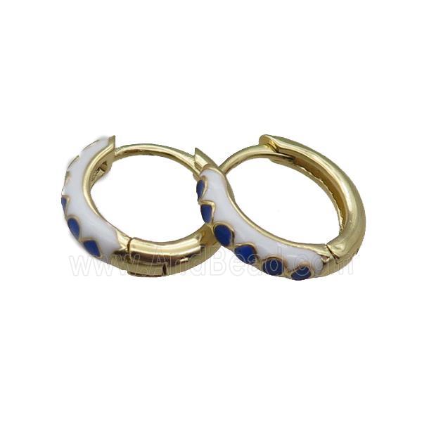 copper Hoop Earrings with enameled, gold plated