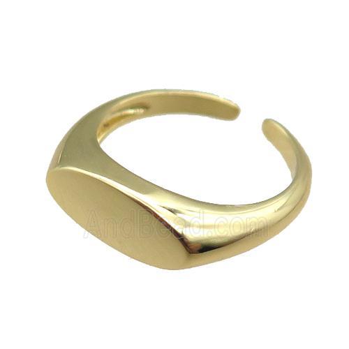 copper Rings, adjustable, gold plated