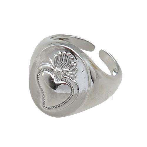 copper Rings, adjustable, platinum plated
