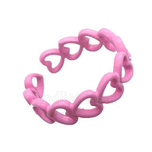 copper rings with pink lacquered