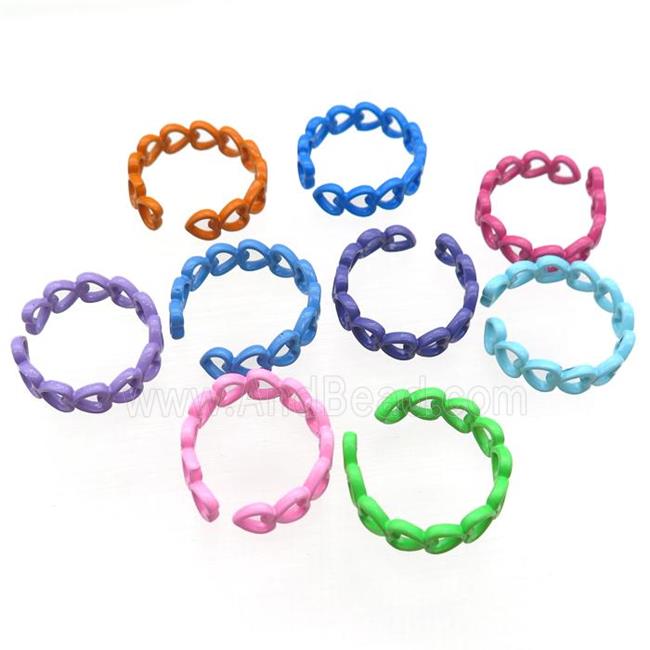 copper rings with lacquered, mixed
