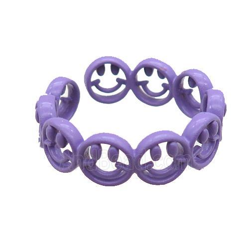 copper rings with purple lacquered