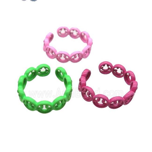 copper rings with lacquered, mixed