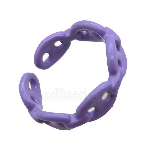 copper rings with purple lacquered, pignose