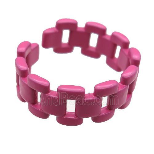copper rings with pink lacquered