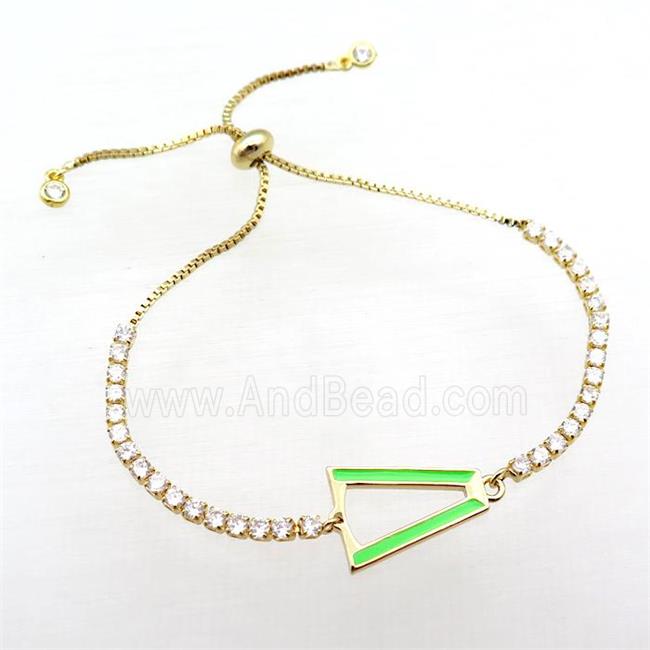 copper bracelet pave zircon, adjustable, gold plated