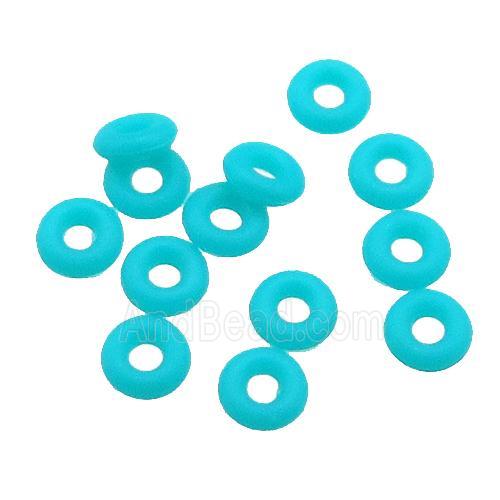teal rubber spacer beads