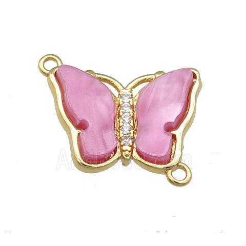 dp.pink Resin Butterfly Connector, gold plated