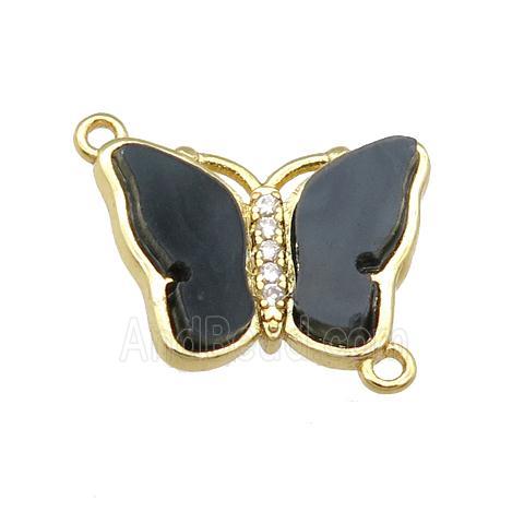 black Resin Butterfly Connector, gold plated