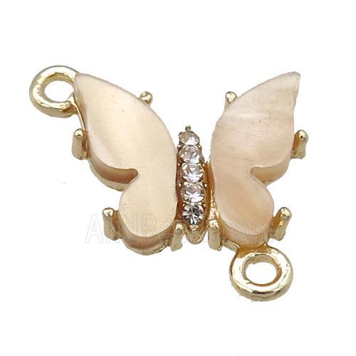 brown Resin Butterfly Connector, gold plated