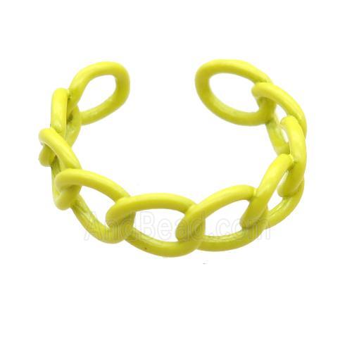 copper Rings with yellow fire lacquered, adjustable