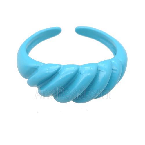 copper Rings with blue fire lacquered, adjustable