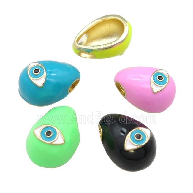 copper carapace charm pendant with Evil Eye, enamel, gold plated, mixed