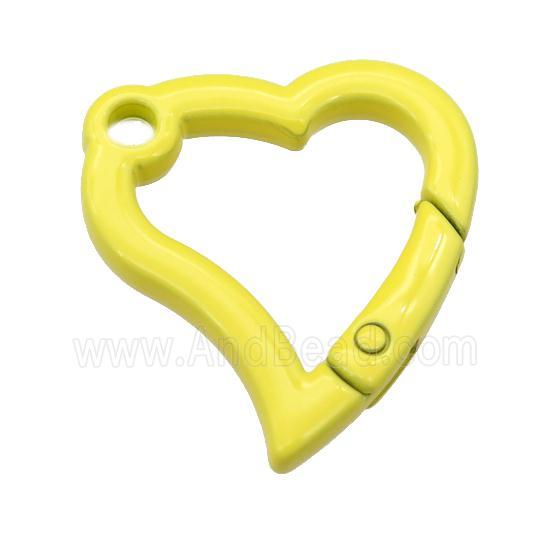 Alloy heart Carabiner Clasp with yellow Lacquered Fired