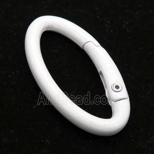 Alloy oval Carabiner Clasp with white Lacquered Fired