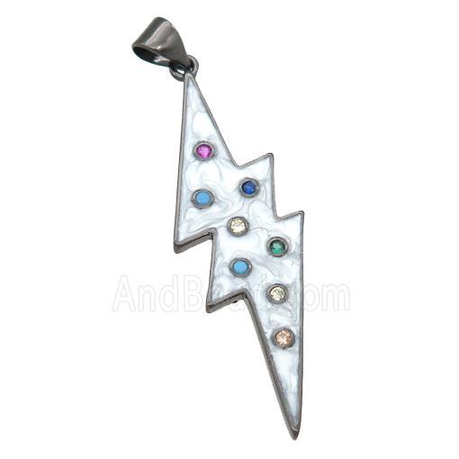 copper lightning pendant with enamel pearlized resin, black plated