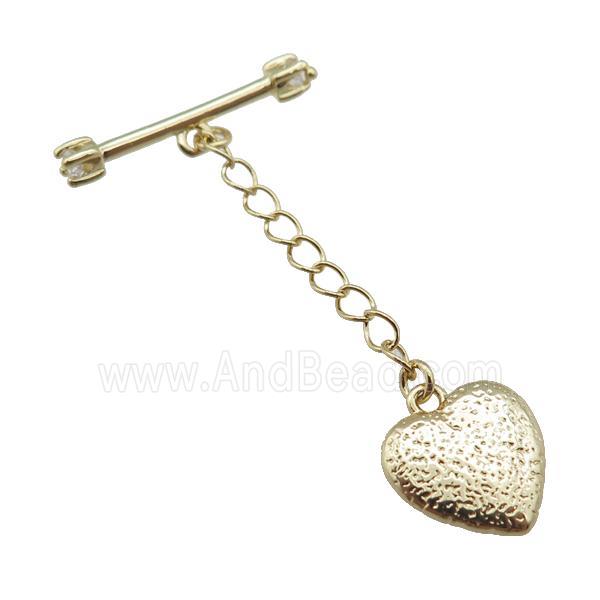 copper heart pendant, gold plated