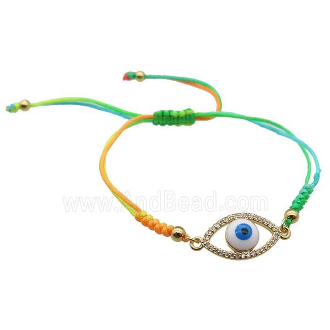 nylon bracelet with evil eye, adjustable