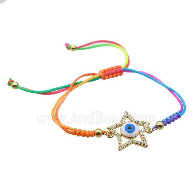 nylon bracelet with evil eye, adjustable
