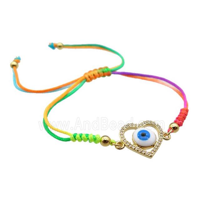 nylon bracelet with evil eye, adjustable