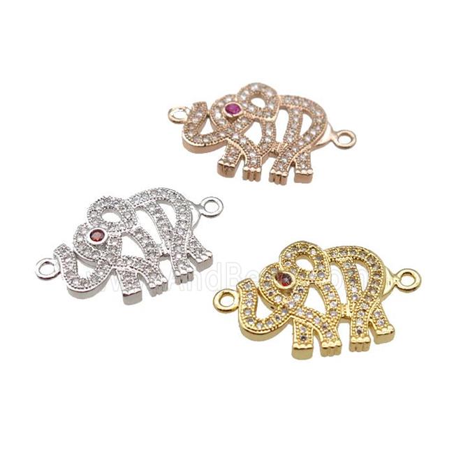 copper elephant connector pave zircon, mixed