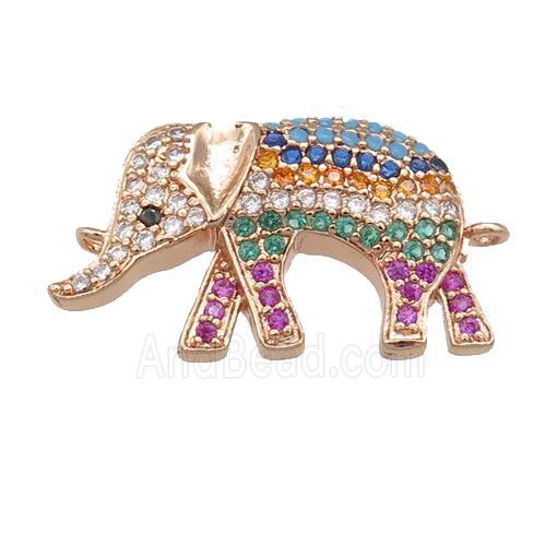 copper Elephant connector pave zircon, rose gold