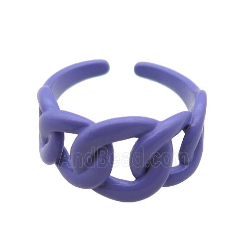 copper Ring with lavender fire Lacquered