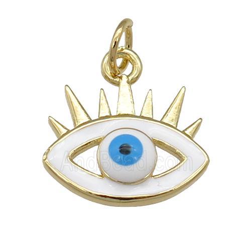 copper Evil Eye pendant with enamel, blue, gold plated