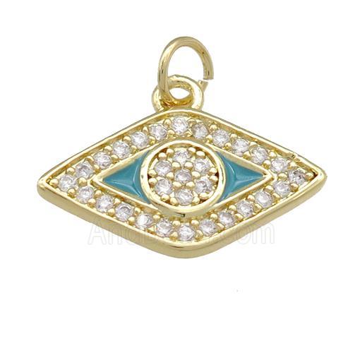 copper Eye pendant paved zircon, gold plated