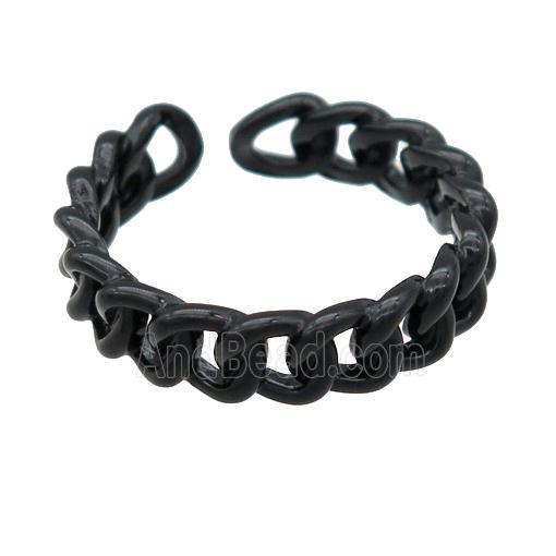 copper Ring with black fire lacquered