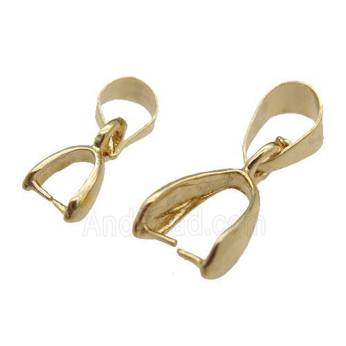 copper pinch bail, gold plated