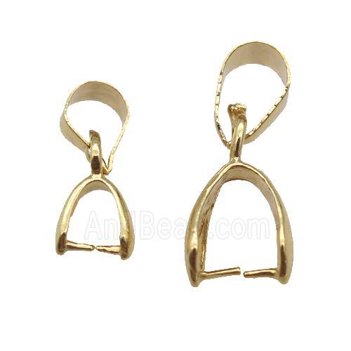 copper pinch bail, gold plated