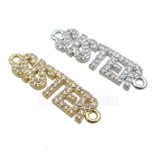 copper SISTER connector paved zircon, mixed