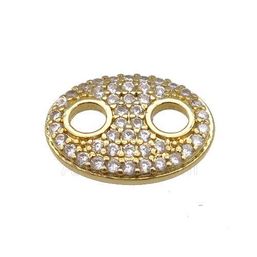copper pignose connector paved zircon, gold plated